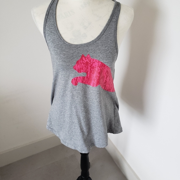 💜 puma activewear cotton racerback gray size small 💜 - Picture 1 of 6
